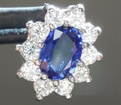 SOLD..........Sapphire Pendant: .45ct Blue Oval Shape Sapphire and Diamond Halo Pendant R6181