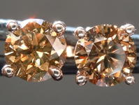 SOLD.....Diamond Earrings: 1.61cts Fancy Orangy Brown Round Brilliant Diamond Earrings R6210