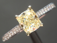 SOLD...0.65ct Yellow VVS1 Cushion Cut Diamond Ring R6239