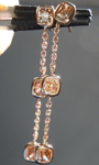 SOLD....1.35ctw Yellow Brown Cushion Cut Diamond Earrings R6287