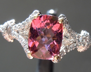 0.91ct Pink Cushion Cut Tourmaline Ring R6337