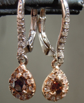 SOLD...Diamond Earrings: .34cts Fancy Deep Brown Pear Shape Diamond Dangle Earrings R6410