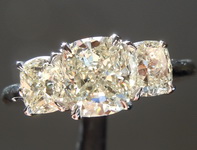SOLD...Three Stone Diamond Ring: 1.27ct L VS1 Cushion Cut 1.15ct sides GIA R6547