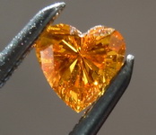 SOLD.... Loose Diamond: .16ct Deep Yellow Orange Heart Diamond DRAMATIC color R6608