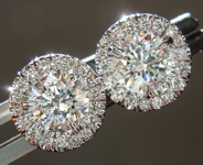SOLD...Diamond Earrings: 1.19cts F-G I1 Round Brilliant Diamond Halo Earrings R6661