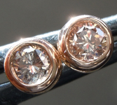 Sold...Pink Diamond Earrings: .34ctw Brownish Pink and Fancy Pinkish Brown Brilliant Diamond Stud Earrings R6604