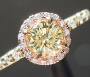 0.49ct Fancy Light Yellow I1 Round Brilliant Diamond Ring R6577