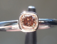 SOLD......Diamond Ring: .32ct Fancy Deep Brown SI1 Cushion Cut Diamond Ring R6670