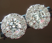 SOLD.......Diamond Earrings: .74cts F-G Round Brilliant Diamond Halo Earrings R6747