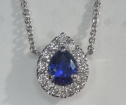 0.78ct Blue Pear Shape Sapphire Pendant AGL R6691