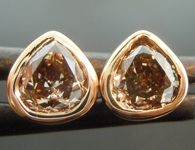 SOLD...Diamond Earrings: .75ctw Fancy Yellowish Brown SI1 Pear Shape Diamond Earrings R6722