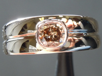SOLD.....0.49ct Fancy Orange Brown VS2 Cushion Cut Diamond Ring R6782