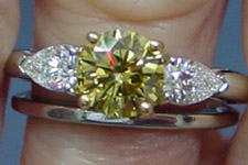 SOLD....Ring- GIA 1.05 Round Chameleon Diamond Ring NF436