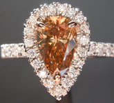 SOLD...1.11ct Fancy Orange Brown SI1 Pear Shape Diamond Ring R6745
