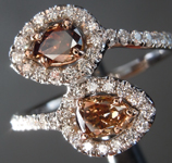 SOLD....42cts Orange Brown SI1 Pear Shape Ring R6820