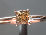 0.51ct Brownish Yellow VS1 Princess Cut Diamond Ring R6945