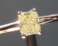 SOLD....40ct Light Yellow I1 Cushion Cut Diamond Ring R6964