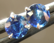 SOLD.......Sapphire Earrings: .74ctw Blue Round Brilliant Sapphire Earrings R6827