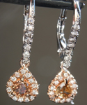SOLD.......Diamond Earrings: .47cts Fancy Brownish Yellow SI2 Pear Shape Diamond Halo Earrings R6944
