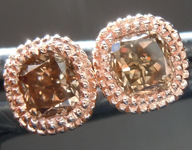 SOLD...0.60ctw Brown SI1 Cushion Cut Diamond Earrings R6990