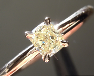 SOLD......Yellow Diamond Ring: .35ct Fancy Yellow VS2 Cushion Cut Diamond Ring R6966