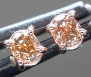 SOLD...Brown Diamond Earrings: .27ctw Fancy Orangy Brown SI2 Oval Diamond Earrings R7010