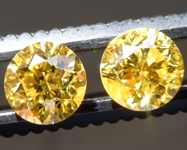 Loose Yellow Diamonds: 1.27ctw Fancy Vivid Yellow I1-2 Round Brilliant Diamonds GIA R7067