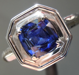 SOLD...1.19ct Blue Cushion Cut Sapphire Ring R7020