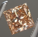 SOLD.....Loose Brown Diamond: .48ct Fancy Yellow Orangy Brown SI2 Princess Cut Diamond R6998