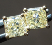 SOLD......Yellow Diamond Earrings: 1.63ctw Natural Yellow VS1 Radiant Cut Diamond Earrings GIA R2842