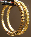 SOLD.........Yellow Diamond Earrings: 2.07ctw Fancy Intense Yellow Diamond Hoop Earrings R7329