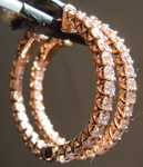 SOLD.....Pink Diamond Earrings: 1.62ctw Fancy Light Brownish Pink Diamond Hoop Earrings R7316