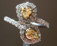 SOLD...0.65ctw Yellow and Colorless Diamond Ring R7293