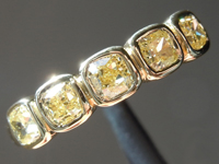 SOLD........Yellow Diamond Ring: .80ctw Fancy Intense Yellow VS-SI Cushion Cut Diamond Ring R7236