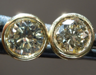 SOLD...Diamond Earrings: .88ctw Fancy Light Greenish Yellow SI1 Round Brilliant Diamond Earrings R7326