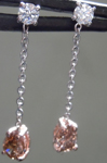 SOLD....0.46cts Brownish Yellow Pear Diamond Earrings R7412