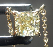 SOLD......Yellow Diamond Pendant: .43ct Fancy Greenish Yellow VS2 Cushion Cut Diamond Pendant R7396
