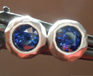 0.69ctw Blue Round Brilliant Sapphire Earrings R7314