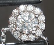 SOLD......Diamond Pendant: .55ct K I2 Round Brilliant Diamond Halo Pendant R6819