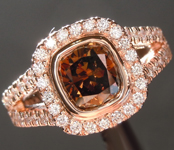 1.13ct Brown SI2 Cushion Cut Diamond Ring R7489