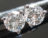 SOLD.......Loose Colorless Diamond Earrings: .49ctw G VS Round Brilliant Diamond Stud Earrings R7687