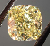 SOLD.........Loose Yellow Diamond: 1.06ct Fancy Intense Yellow Internally Flawless Cushion Cut Diamond GIA R7740