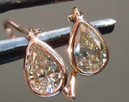 SOLD....93ctw Fancy Light Greenish Yellow VS Pear Shape Diamond Earrings R7710