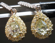SOLD.....97cts Fancy Light Yellow SI1 Pear Diamond Earrings R7695