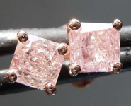 SOLD.....77ctw Fancy Light Pink I2 Radiant Cut Diamond Earrings R7733