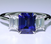 SOLD....1.95ct Blue Emerald Cut Sapphire Ring R7835