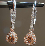 SOLD..0.69ctw Brown and Colorless Diamond Earrings R7413