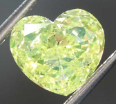 SOLD....1.08ct Intense Green-Yellow Heart Shape Diamond R8025