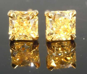 SOLD.....70ctw Light Yellow Radiant Cut Diamond Earrings R8050