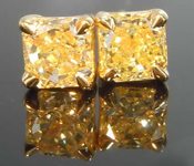 SOLD....56ctw Light Yellow Radiant Cut Diamond Earrings R8052